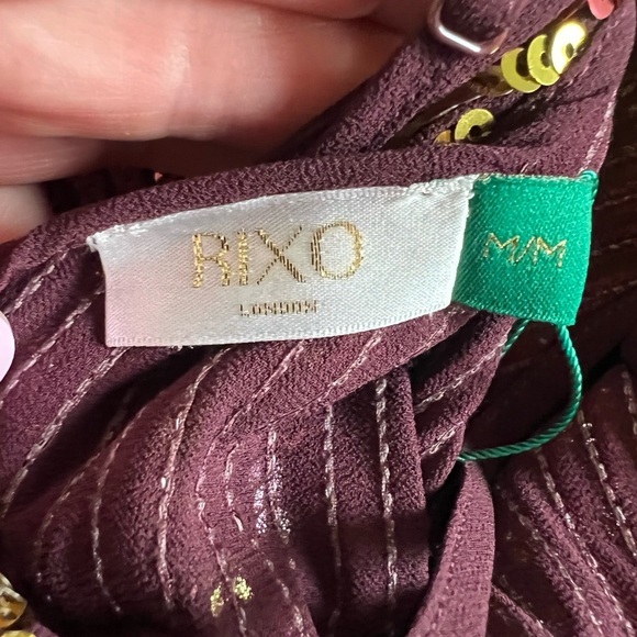 NWT Rixo London Sylvie Sequin-embellished Midi slip dress colorful sz M mobwife - Picture 8 of 15